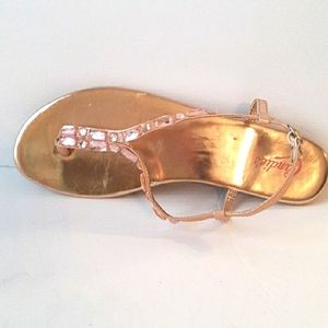 CANDIES Rosegold Flat Thong Sandals with Pretty Embellishments
